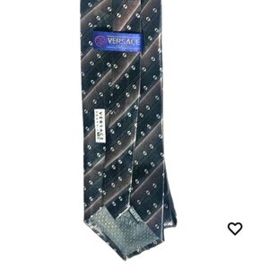 New Versace 100% Silk Men's Tie  Made In Italy Rich Brown Pattern